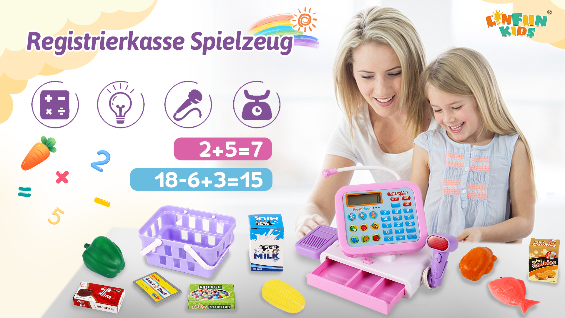 Kinder Spielkasse Mit Scanner & Sound - Elektronischer Kaufladen Ab 3 Jahren