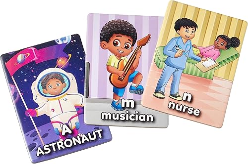 Miniatura 5 de Juego de memoria I Can Be ABC 26 pares de letras mayúsculas y minúsculas del alfabeto inclusivo profesiones a partir de 3 años para niños y niñas,
