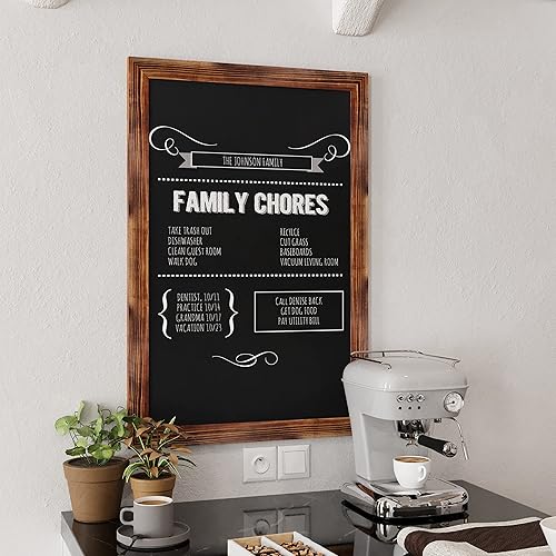 Miniatura 6 de HBCY Creations Pizarras magnéticas rústicas para pared (marrón torcido, 24 x 36 pulgadas)