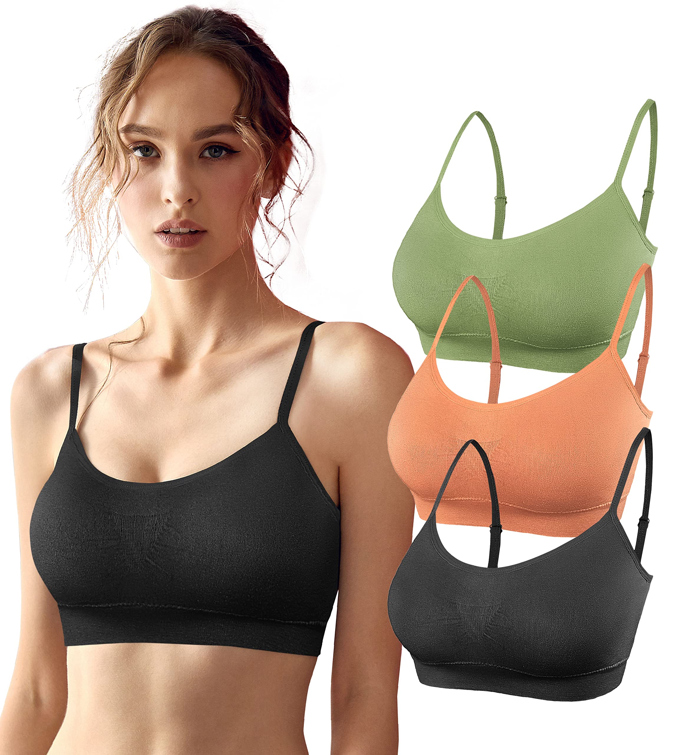 SHEKINI Sujetador Deportivo Sin Costuras para Mujer Ropa Interior Sujetador Sin Aros Cómodo Sujetador con Relleno Extraíble Elástico G,M/L