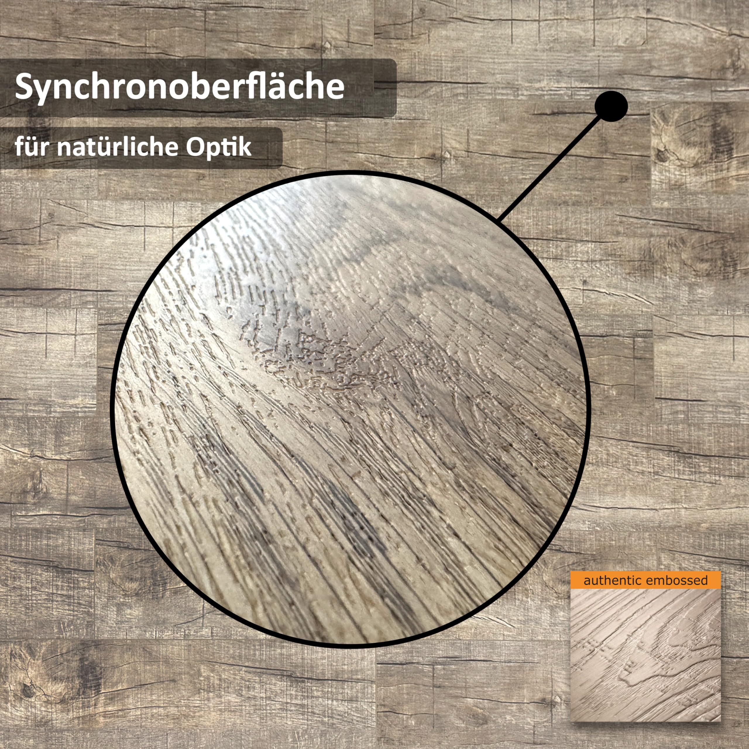 TRECOR Winylowe/LVT Klik designerska podłoga winylowa masywna 6,5 mm grubości z 0,5 mm warstwą użytkową z odgłosem kroków – wodoodporna – kupujesz 1 m² (podłoga winylowa | 1 m², dąb stary rustykalny Dark)