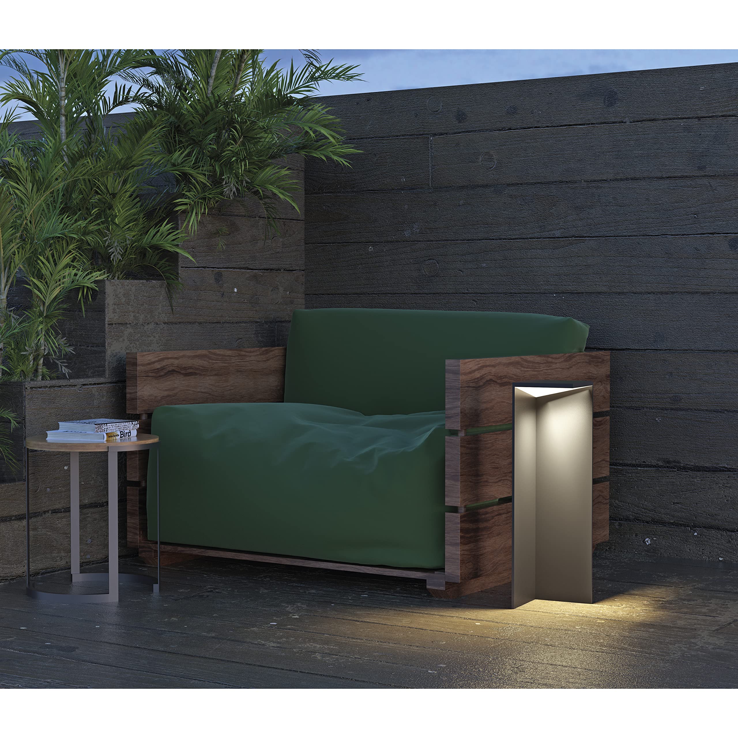 Baliza solar COMO antracita esquinera led smd 2,2W 3K para exterior IP54 (H.50cm). Ideal para iluminar zonas de paso, caminos y zonas ajardinadas.