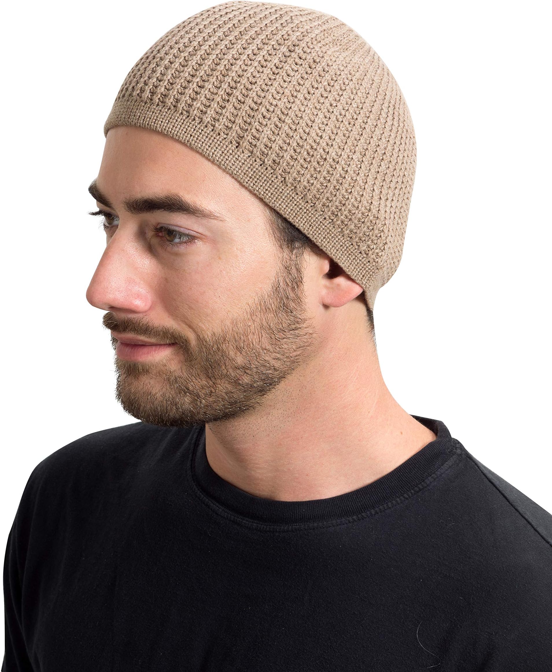 SnugZero - 100% Cotton Over-The-Ear Beanie Kufis with Ribbed-Knit in Solid Colors | Great for Daily Wear and as a Chemo Hat