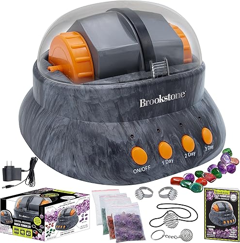 Brookstone Kit de creación de vaso de roca y piedra preciosa para niños con rocas y suministros de fabricación de joyas incluidos