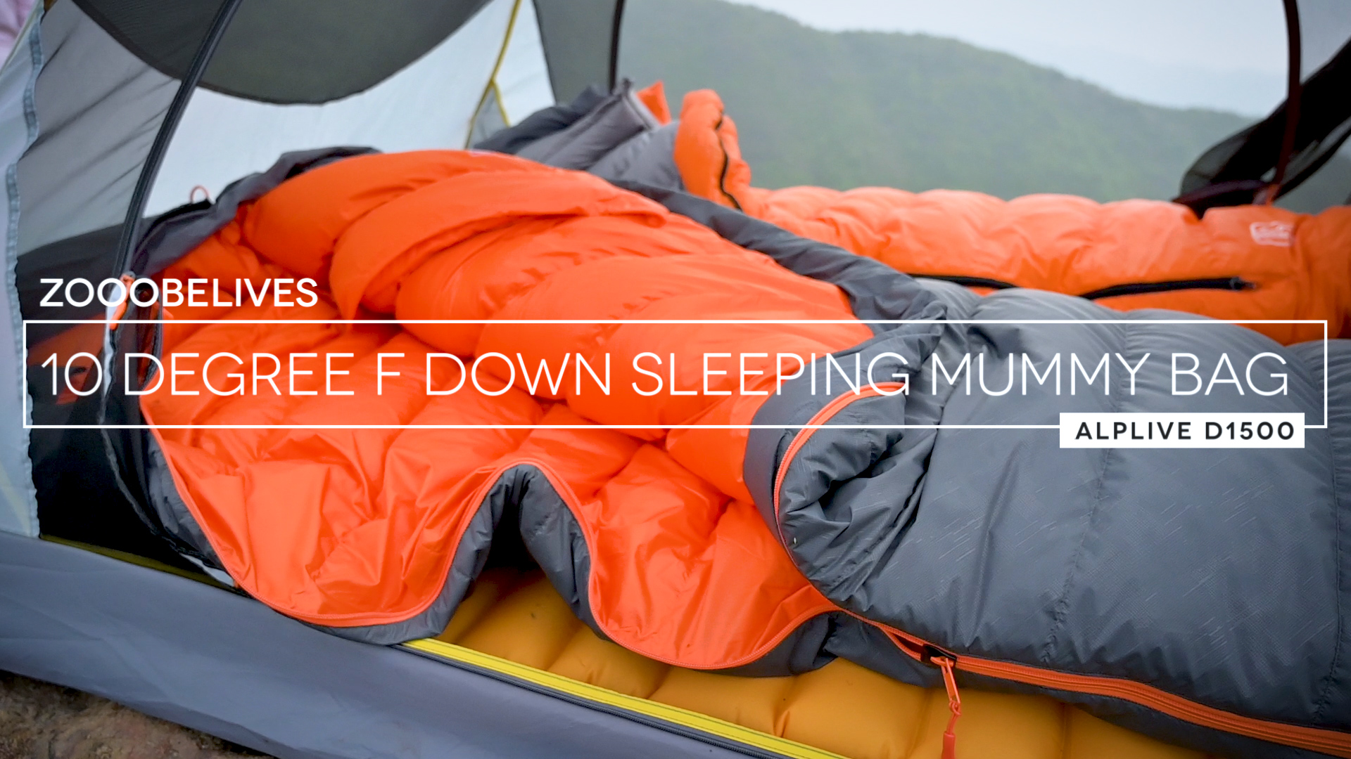 10 Degrees F 650 Fill Power Down Sleeping Bag For Adults,Lightweight 4