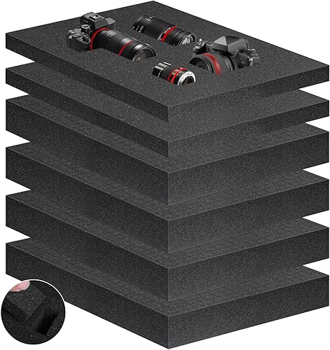 Eunice 2Pcs 16 x 12 x 1 Inch Polyurethane Foam Sheets & 4Pcs 16 x 12 x 2 Inch Cu
