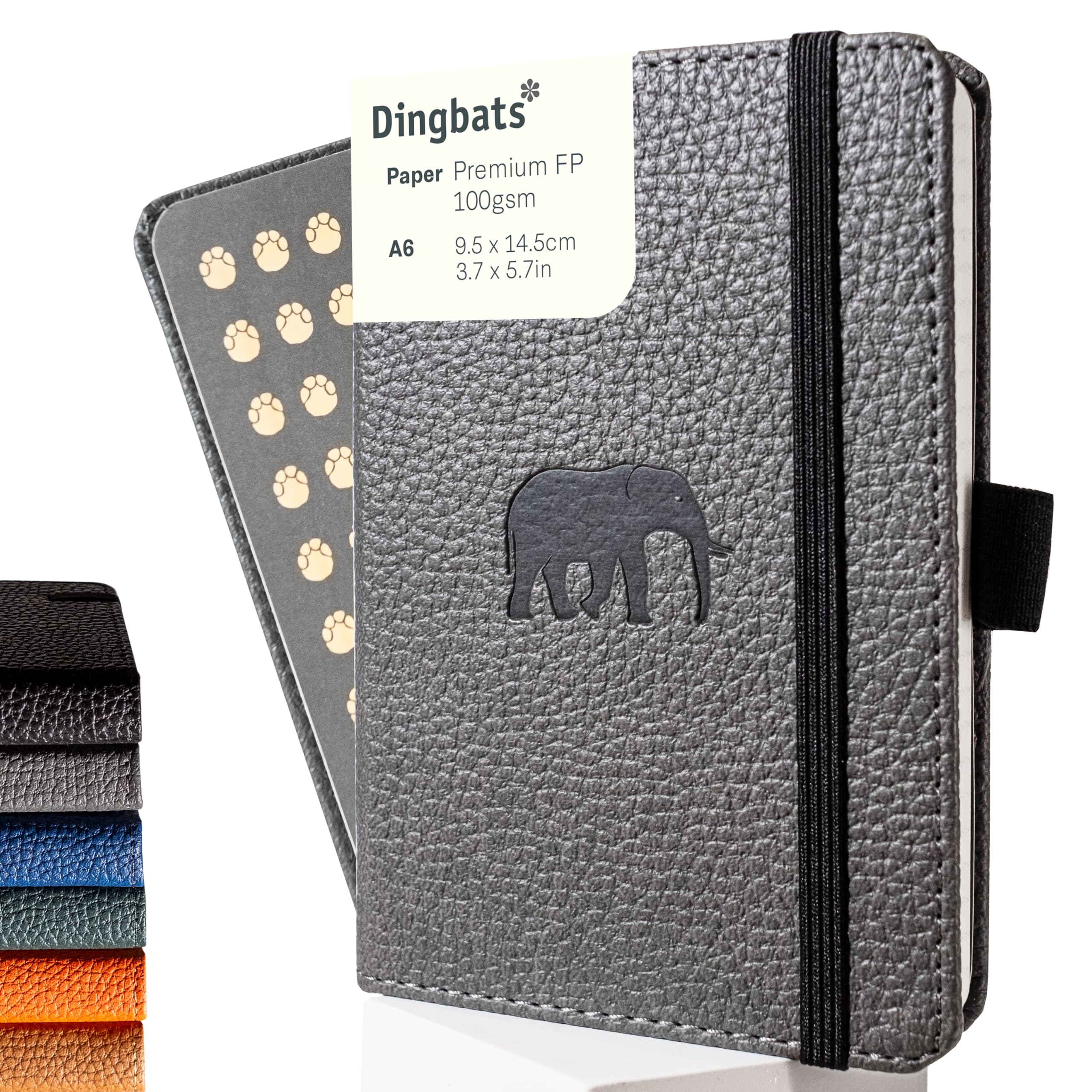Dingbats* - Wildlife Lined Pocket Notebook A6 - PU Leather Hardcover Journal - Ideal for Work, Travel - Pocket, Elastic Closure, Pen Holder, Bookmark