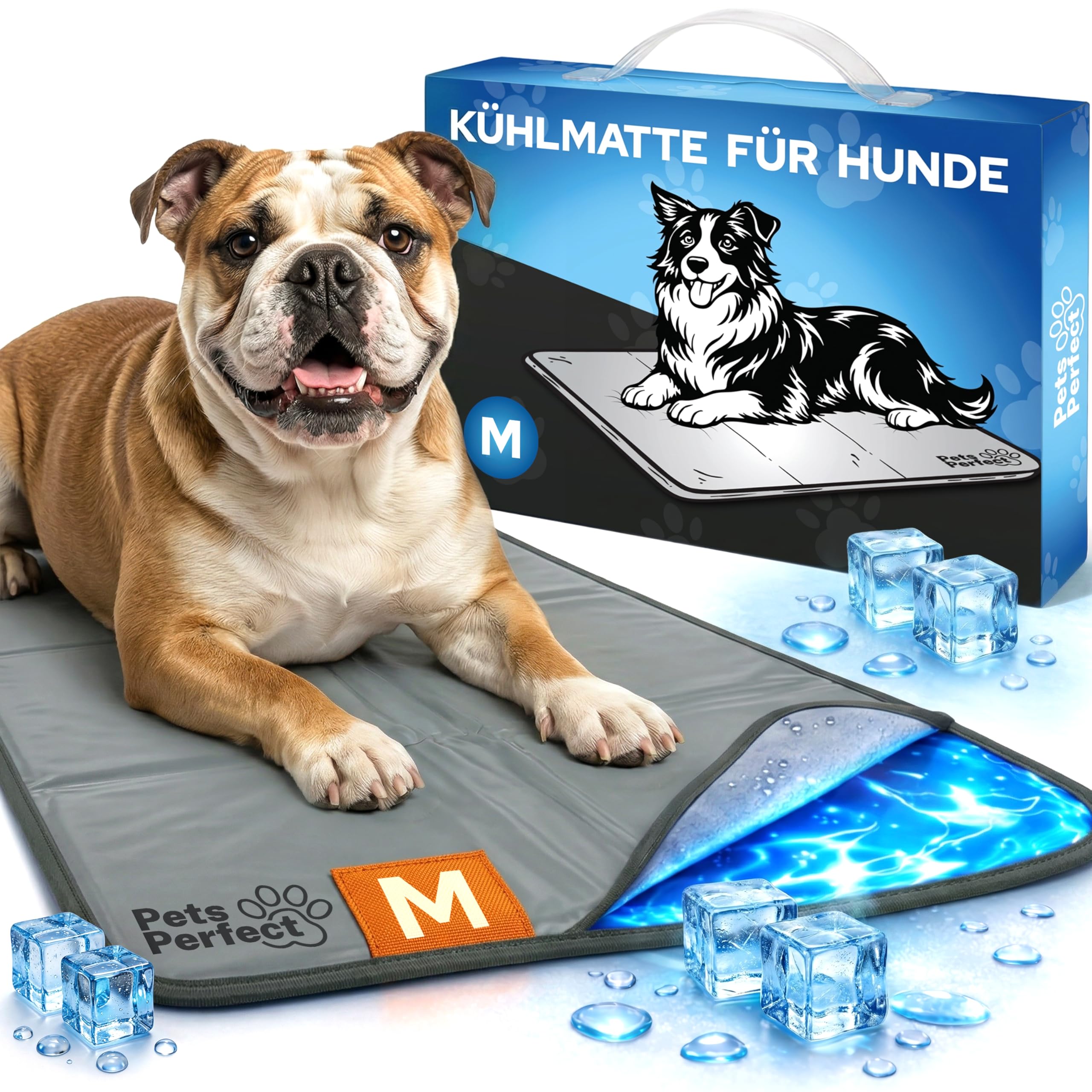 Kühlmatte für Hunde selbstkühlend - Hunde Kühlmatte mit 100% ungiftigem ThermoSchutz Gel - Kühlmatte Hund Selbstkühlend für alle Größen - Faltbare Dog Cooling mat und kühlmatte Katzen