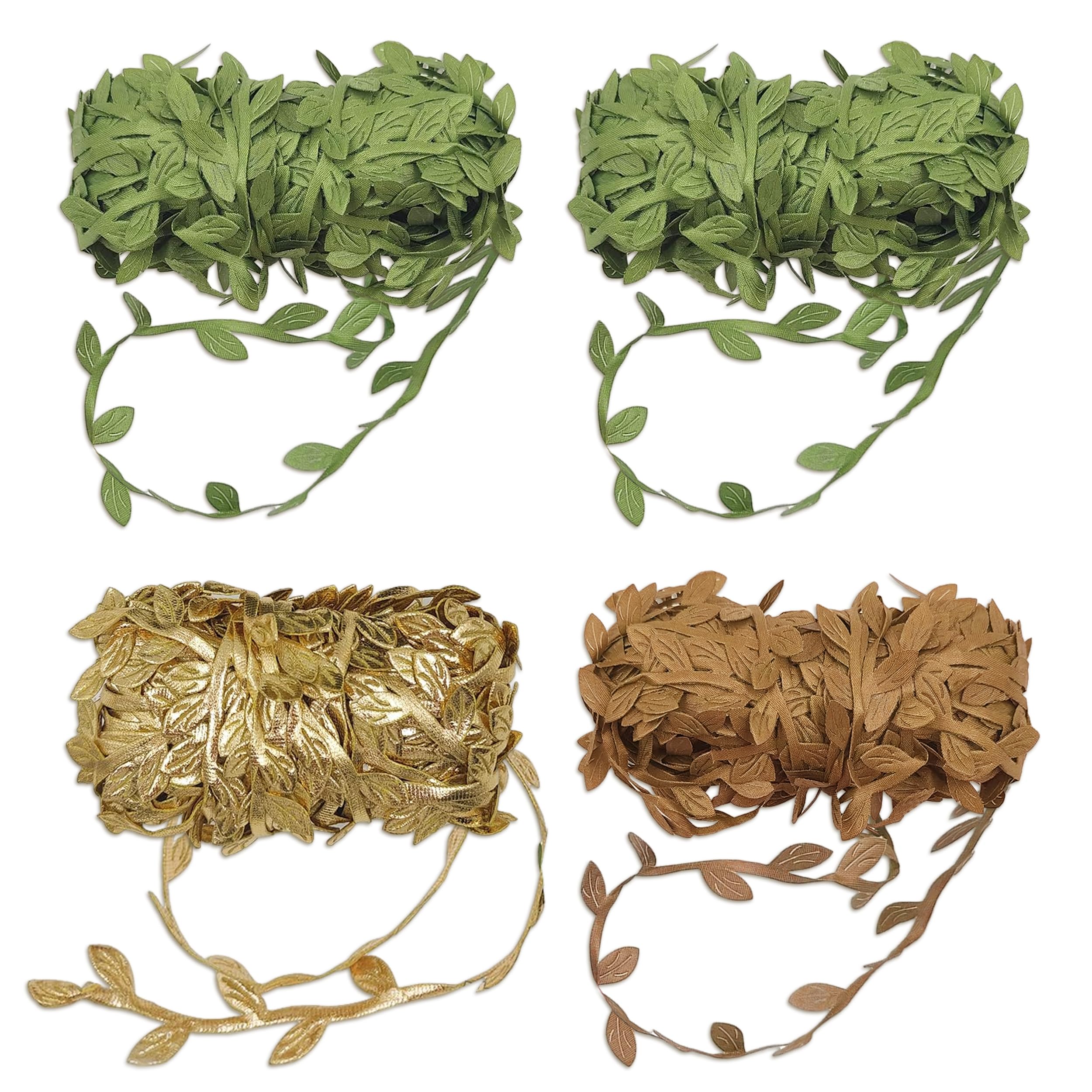 100 M/Rouleau De Ruban De Feuilles De Soie, Ruban Décoratif