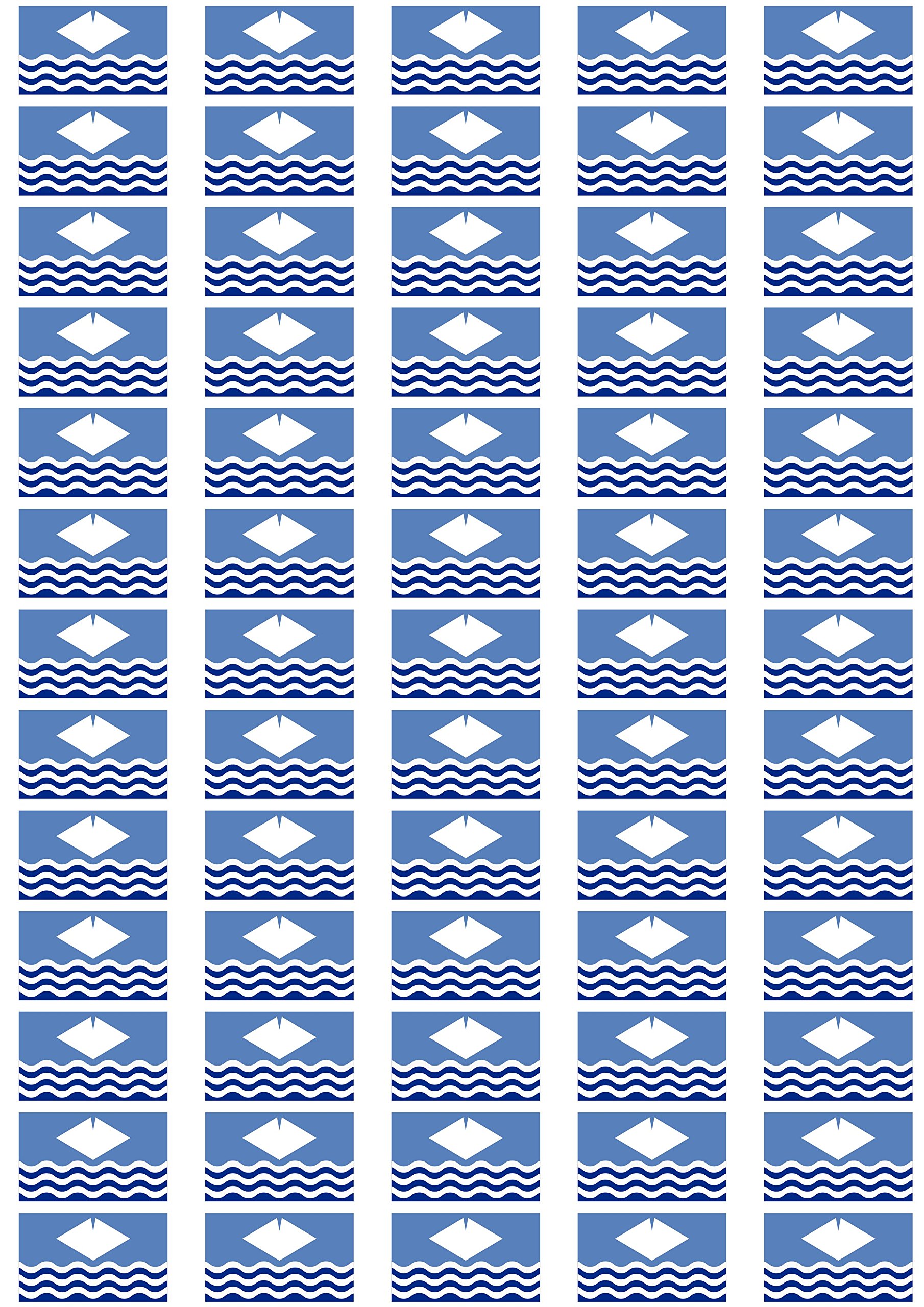 Madaboutflags White Isle Of Wight Flag Self Adhesive Matt Paper Labels/Stickers