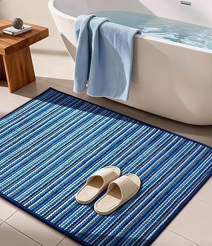 Miniatura 24 de YIHOUSE Alfombras de Baño 17x24 - Alfombra de Baño Pequeña Antideslizante de Secado Rápido Absorbente, Alfombras de Baño Delgadas que Caben Debajo