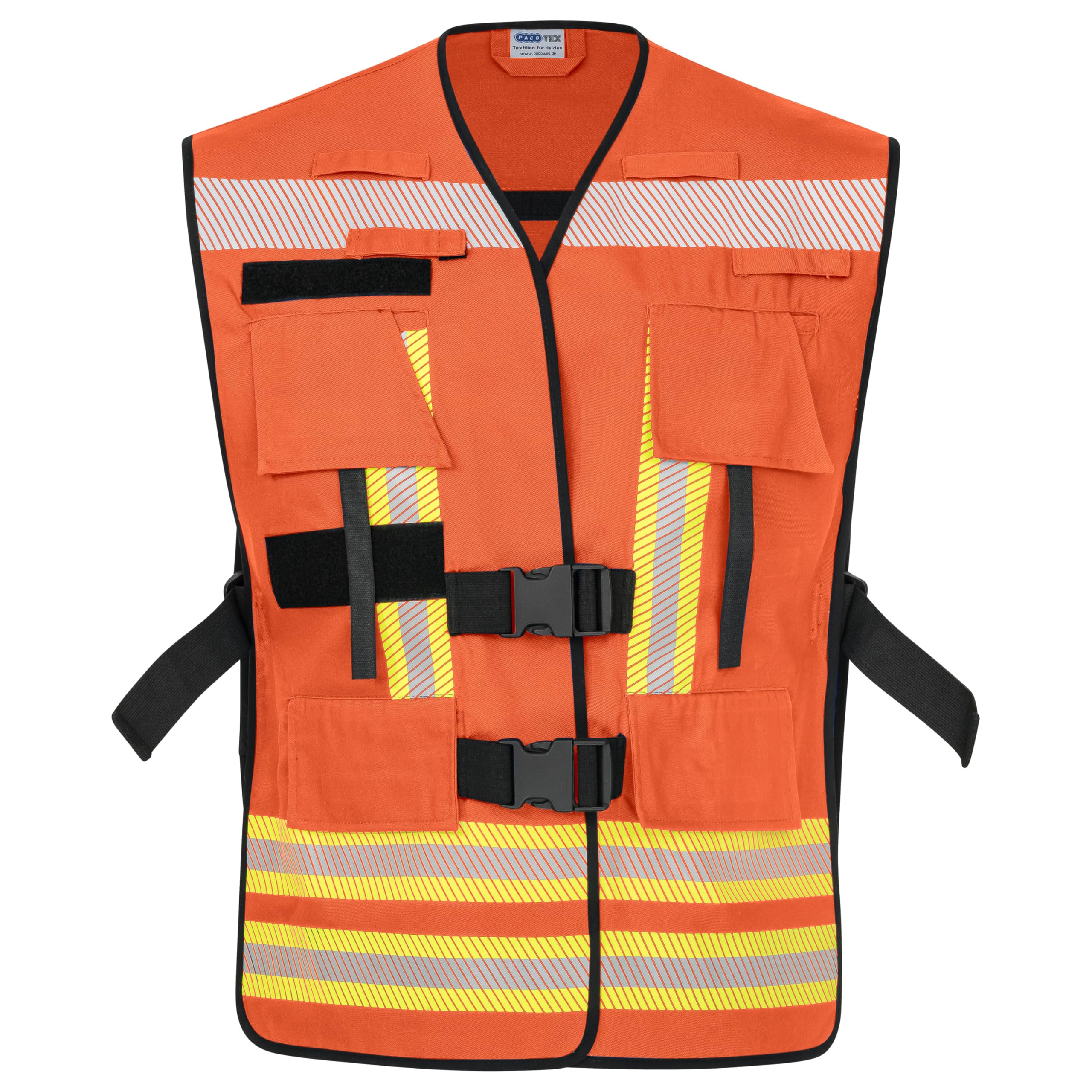 PACOTEX Gilet funzionale NEO per la marcatura del personale con strisce riflettenti segmentate giallo-argento-giallo