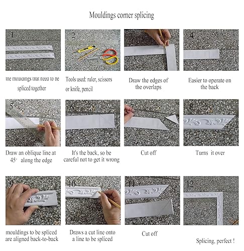 Miniatura 5 de Zhangbl - Moldura flexible para pared de fondo o pared de cintura de 1.8in de ancho x 0,31 pulgadas de grosor (1,8 x 115 pulgadas)