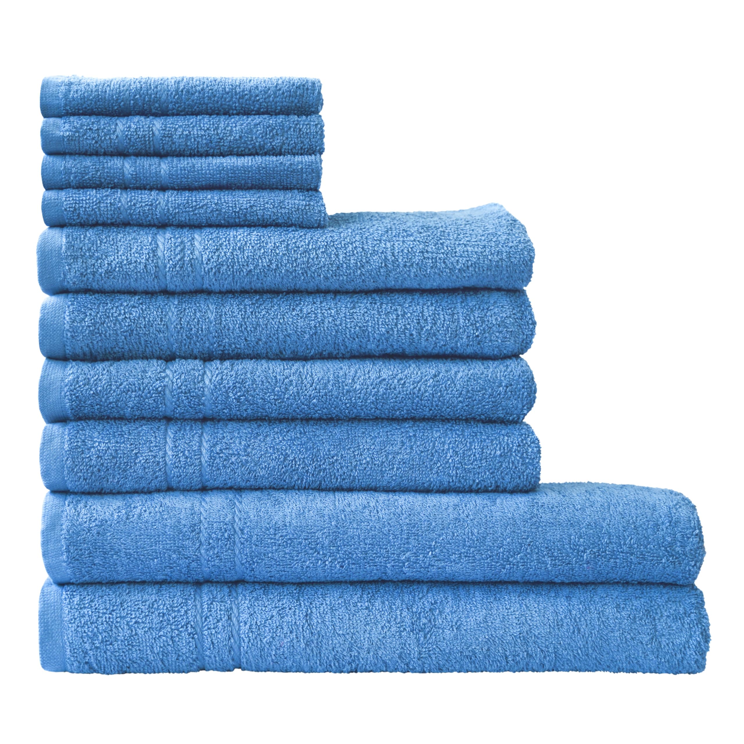 Dyckhoff Kristall Handtuch Set, 10-teilig, Reine Baumwolle, Oeko-TEX Zertifiziert, Kobaltblau, 50x100cm, 70x140cm, 30x30cm