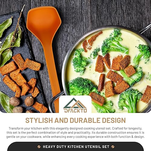 Miniatura 10 de Juego de utensilios de cocina resistentes, 6 piezas de nailon antiadherente, alta resistencia al calor para estufa y plancha, 6 piezas para cocinar