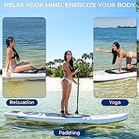 Vista 2 de SereneLife Inflatable Stand Up Paddle Board - Wide Stable Design, Non-Slip Deck for Adults & Youth with Premium Paddle Board Accessories: Carry Bag