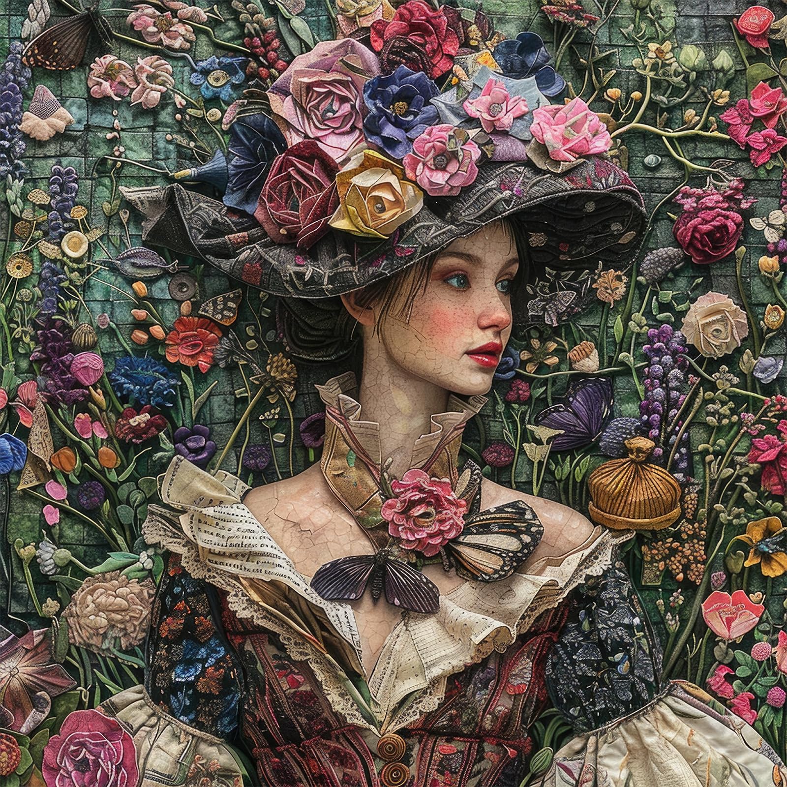 Bullglesup Puzzles for Adults 1024 Pieces, Girl with Flower Jigsaw with Poster Letter on Back, Unique Pieces Fit Well No Dust (19.6"x19.6") — image 1
