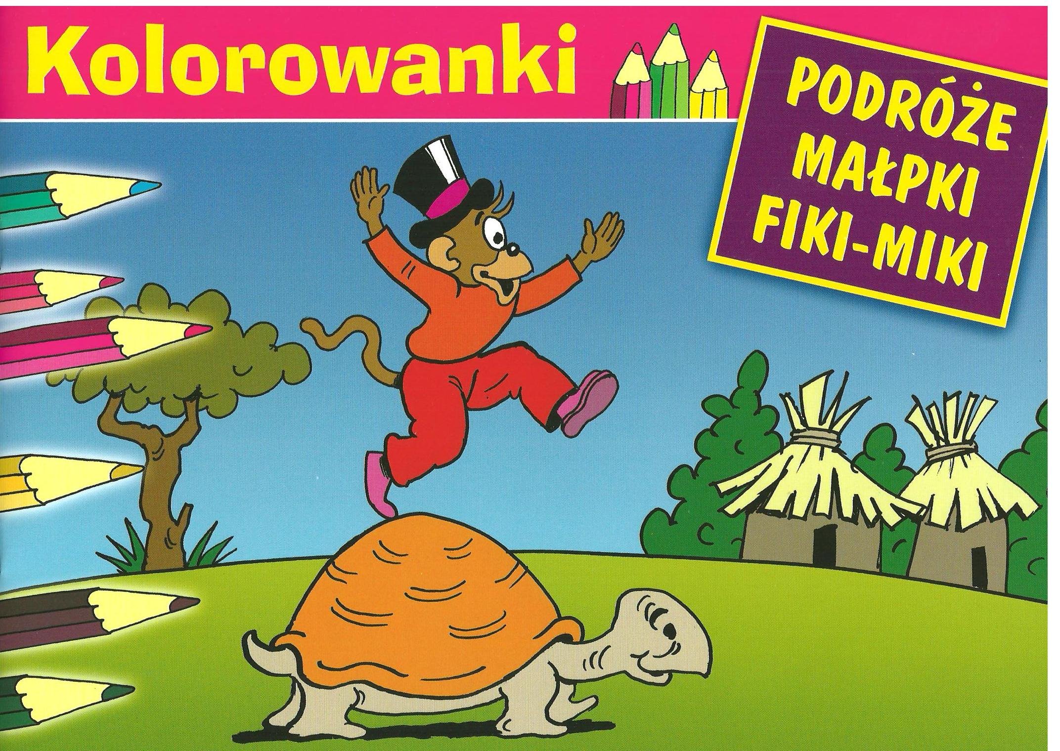 Kolorowanki Podróze Malpki Fiki-Miki Zólw