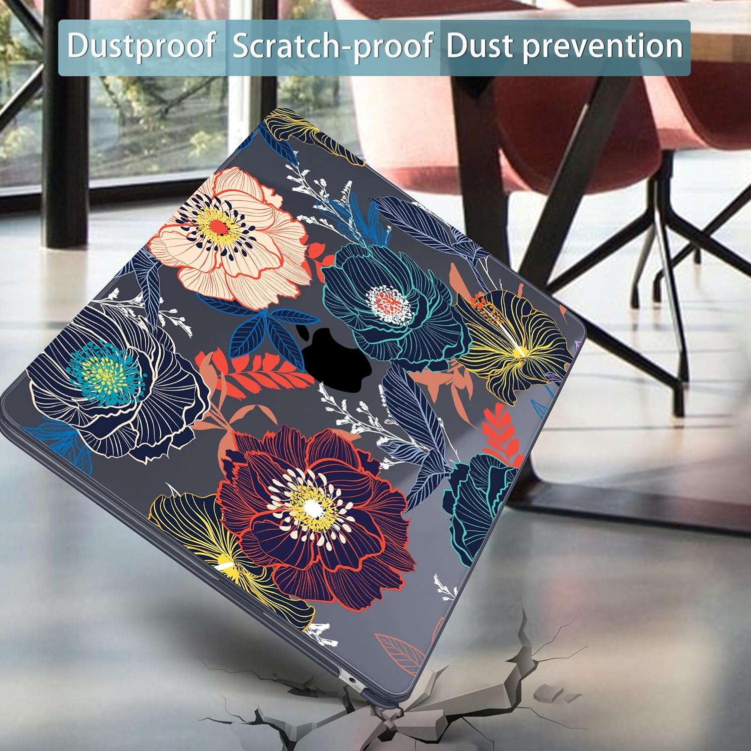 Mektron for 2025 M4 MacBook Air 13.6 Inch A3240 Case Fits 2023 A2681 M2 2024 A3113 M3 Chip with Liquid Retina Display Touch ID, Printed Plastic Hard Shell Cover for MacBook Air 13.6", Dahlia Flowers - Image 7