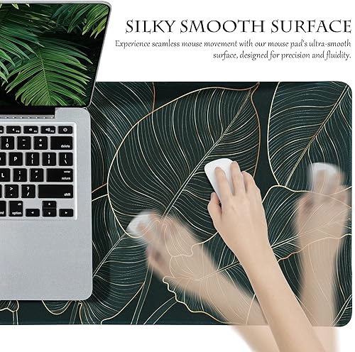 Miniatura 4 de ALOANES Alfombrilla de mouse impermeable, almohadilla de teclado para juegos XL con base antideslizante, superficie jacquard de grano, alfombrilla