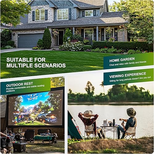 Miniatura 9 de ALPHA CAMP Sillas de camping plegables de gran tamaño, respaldo alto, sillas de césped resistentes para adultos, sillas de campamento portátiles de