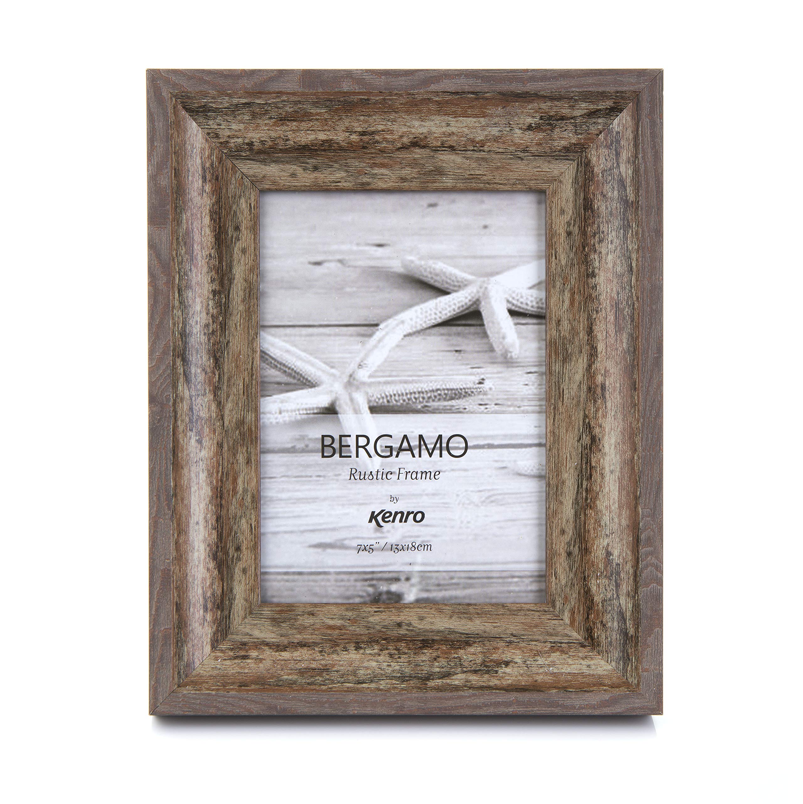 Kenro Brown Bergamo Series Rustic Wood Effect Photograph Frame 8X10 Inch / 20X25cm – Berg2025bn