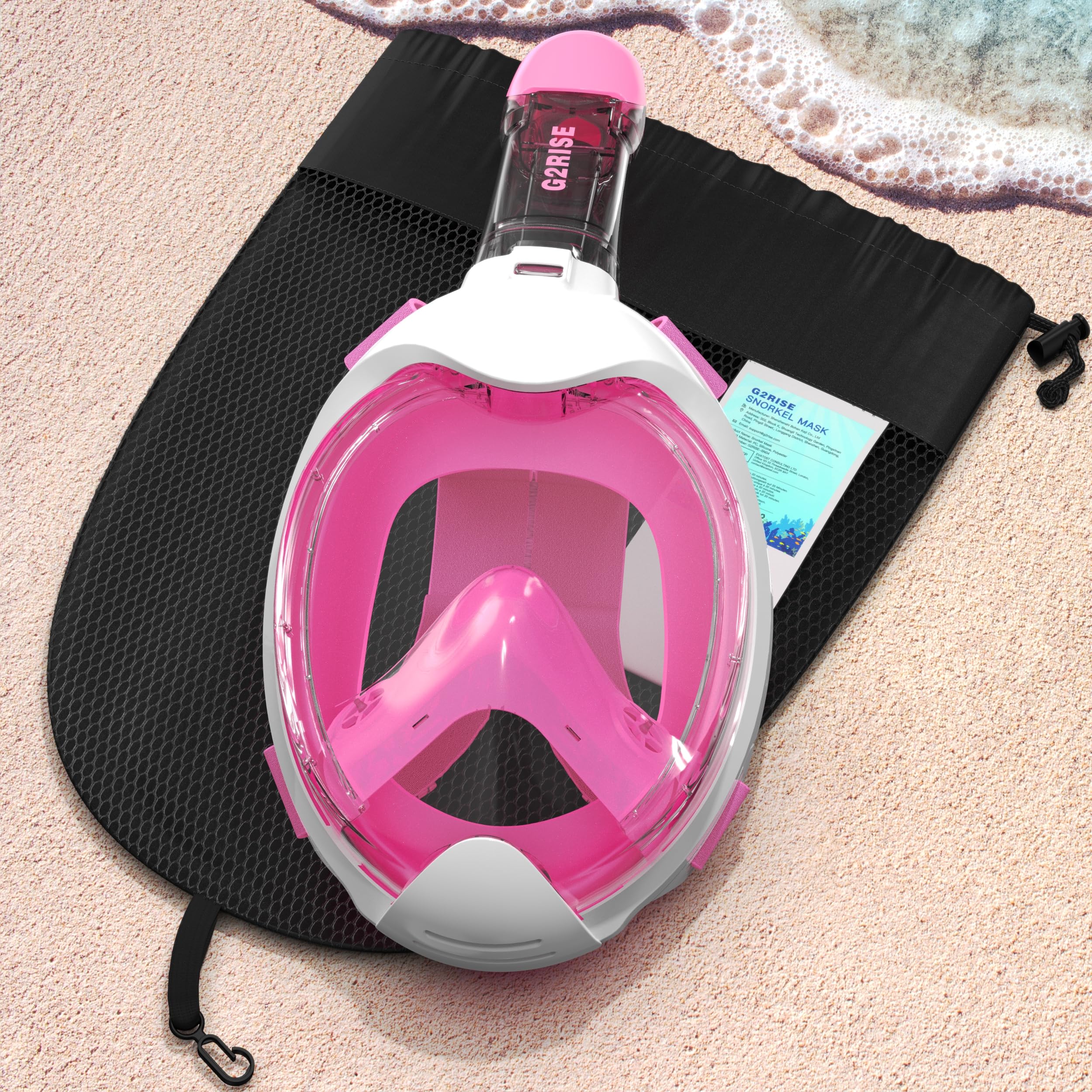 G2RISE® Schnorchelmaske Kinder, tauchermaske vollgesichtsmaske, CO2-sichere, Anti-Beschlag und Trockenoberteil Schnorchel Vollmaske