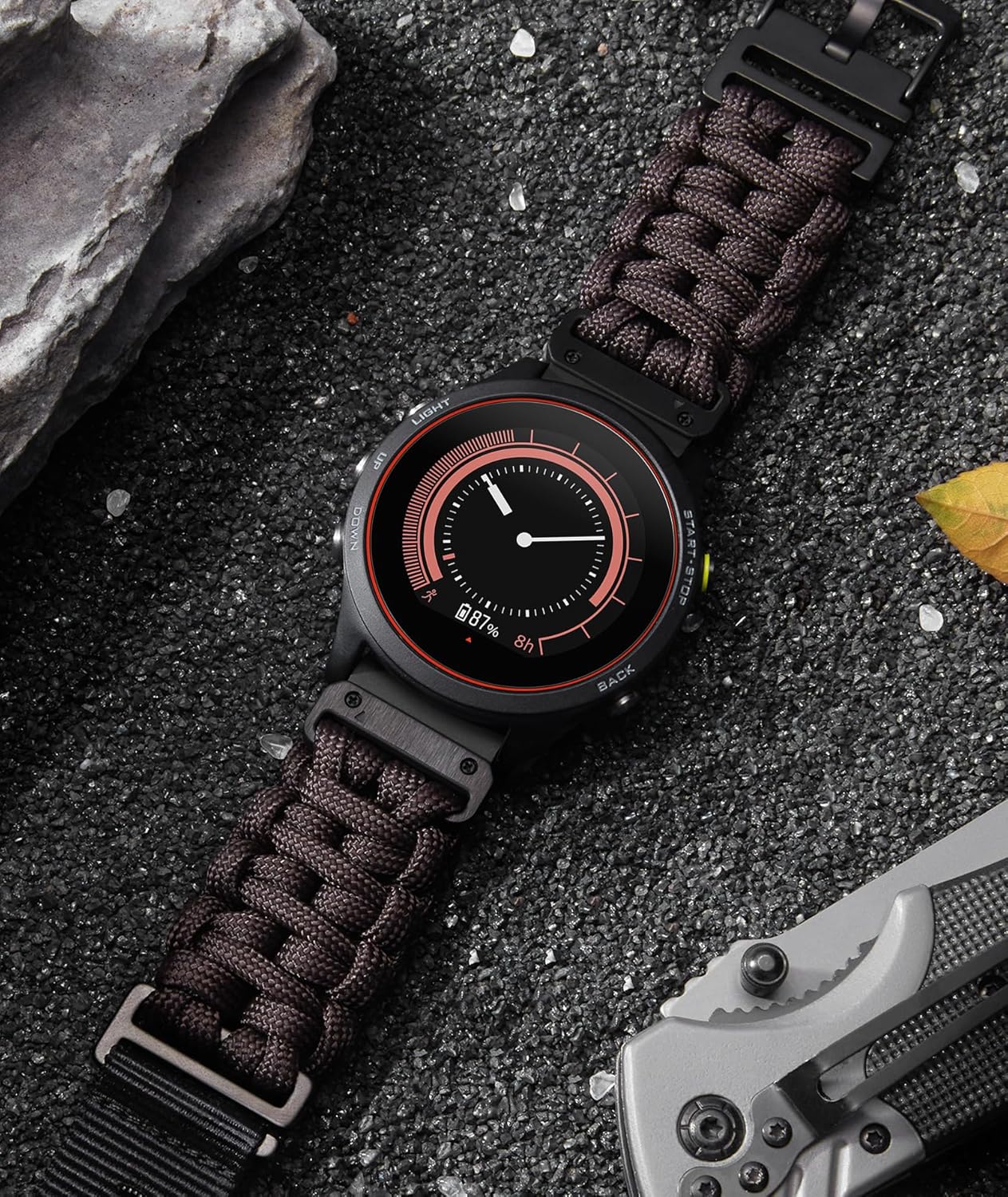 BINLUN Compatible with Garmin Watch Band 20mm/22mm/26mm 550 Paracord Rugged Military Braided Nylon Watch Strap Design for Garmin Fenix/Fit for Forerunner for MARQ for Descent - Image 3