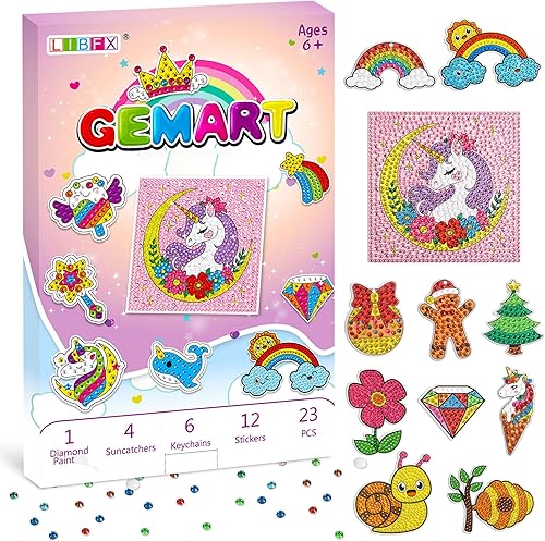 Libfx Kits de pintura de diamantes para niños, artes y manualidades para niños y niñas, ideas de regalo para niños de 8 a 12 años, 6 a 8 años,