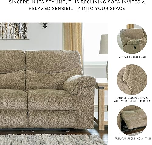 Miniatura 5 de Signature Design by Ashley Alphons - Sofá biplaza reclinable de transición, color marrón claro