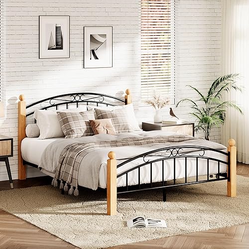 GarveeHome Bed Frame with Headboard and Footboard, Classic Metal Platform Bed Frame Mattress Foundation with Under Storage, Steel Slats, No Box Spring Needed, Noise Free (Full)