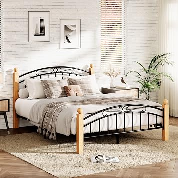 CABIHOME Metal Platform Bed Frame with Headboard & Footboard, Full Size