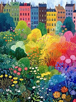 Cross & Glory Copenhagen in Bloom 1000 Piece Jigsaw Puzzle for Adults | Vibrant Copenhagen City Garden Puzzle | Colorful Wildflower Artwork | Premium Ribbon-Cut Puzzle with Satin Finish