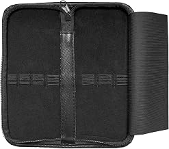 May Empty Manicure Kit - Compact PU Leather Pouch with 7 Compartments | Ideal for Nail Care & Travel | Black with Zip