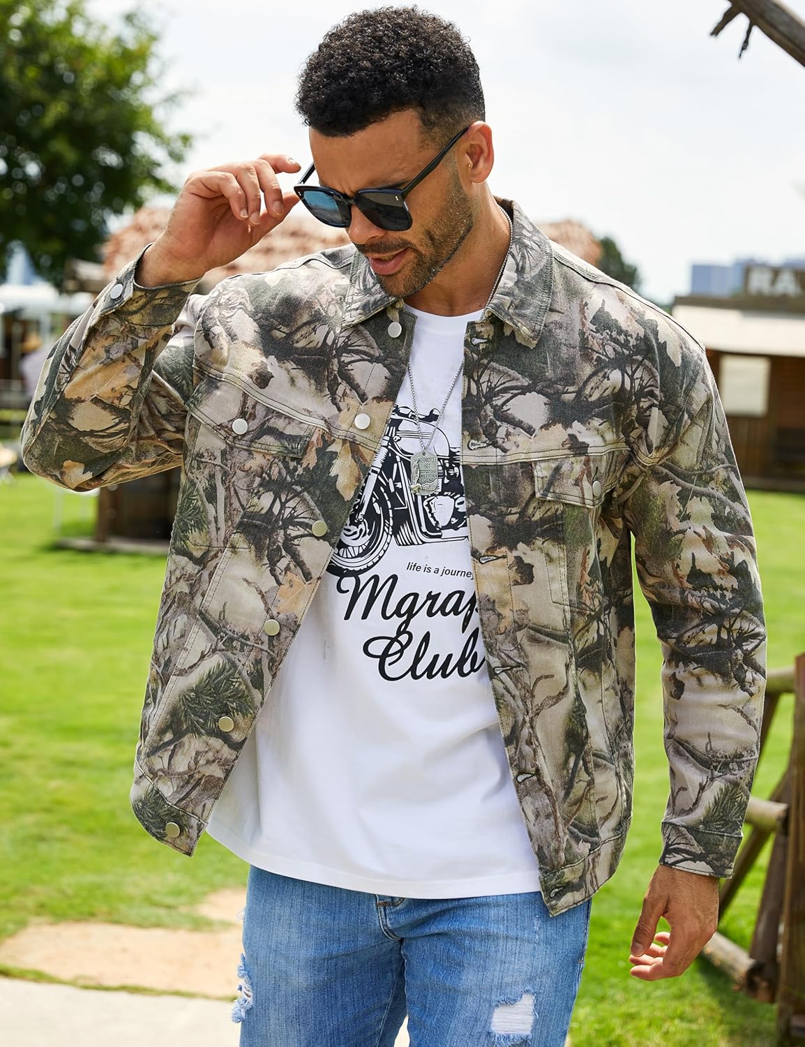 Camo Jackets for Men Trucker Unlined Camouflage Coats Hunting Clothes - Image 2