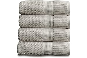 DKNY 100% Cotton Bath Towel 4 Pack: Indulge in Softness and Absorbency