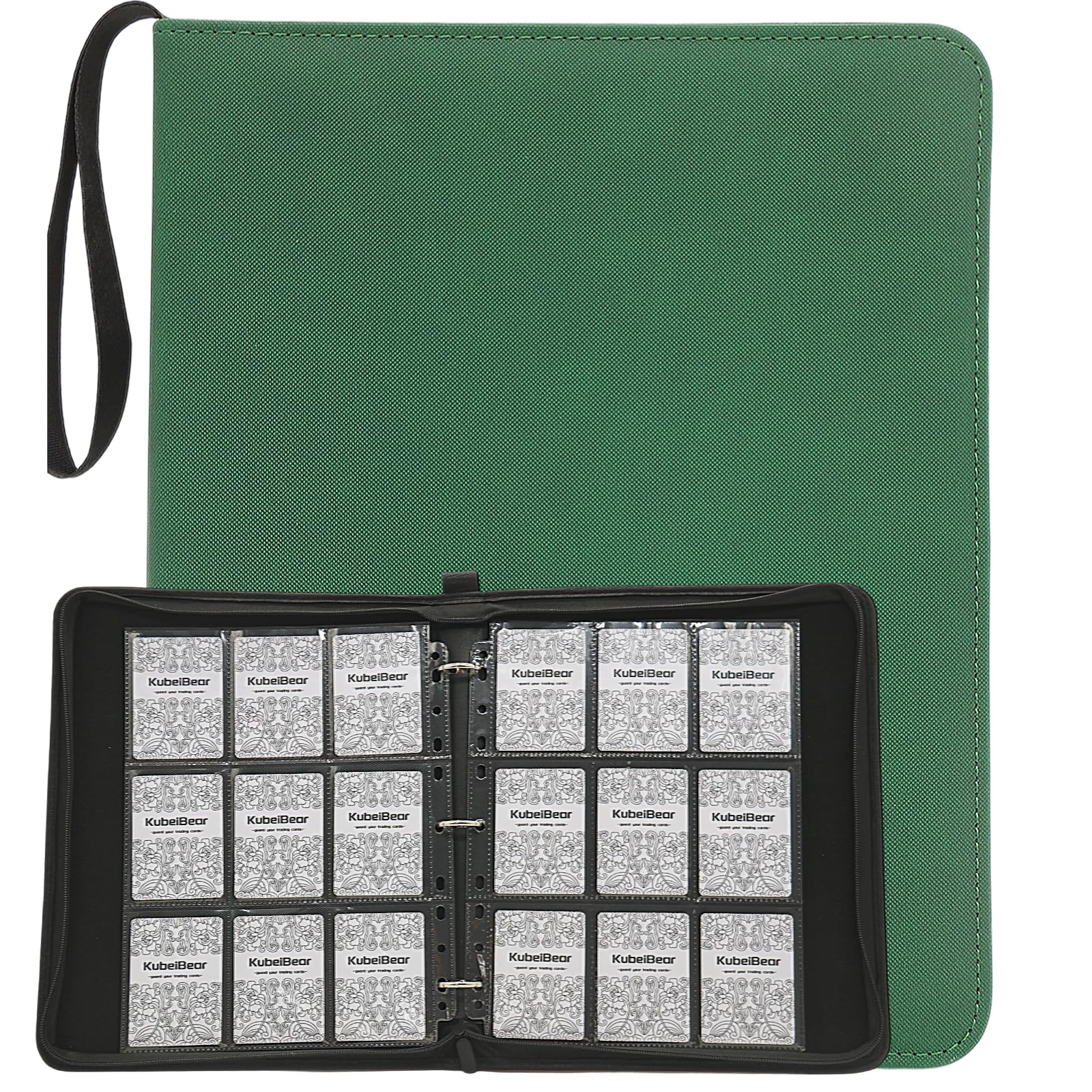 Card Binder – 720 Capacity, Zippered Trading Card Holder for MTG, Sports & Collectible Cards – Acid-Free, Durable & Travel-Friendly Storage (Green dots, 9 Pocke)