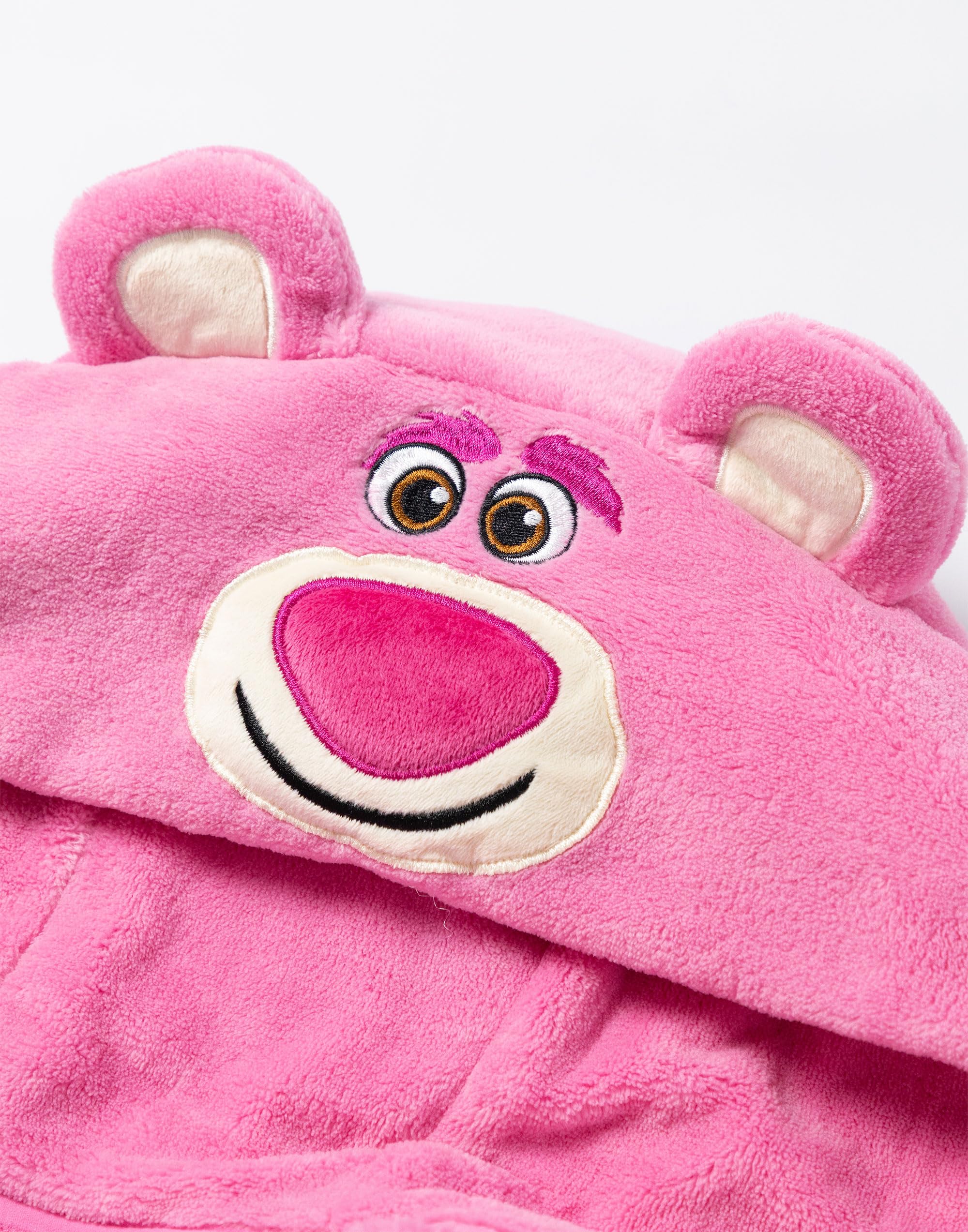 Disney Lotso różowy szlafrok z kapturem dla kobiet Toy Story | Przyjemny polar do kąpieli i relaksu | Długi rękaw z wiązaniem | Gadżety z postaciami filmowymi