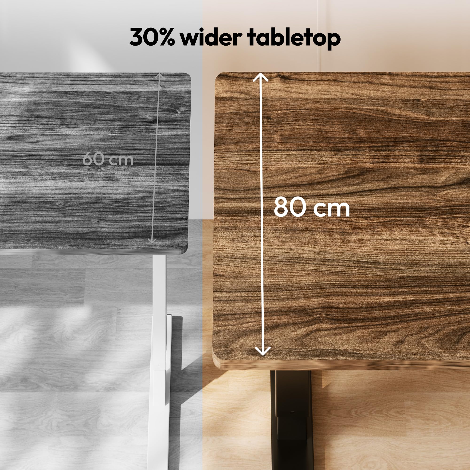 SANODESK Höhenverstellbarer Schreibtisch 200×80 cm – Elektrischer Sitz-Steh-Tisch mit Dualmotor, Großer Arbeitstisch für Büro & Home Office(schwarz+braun)