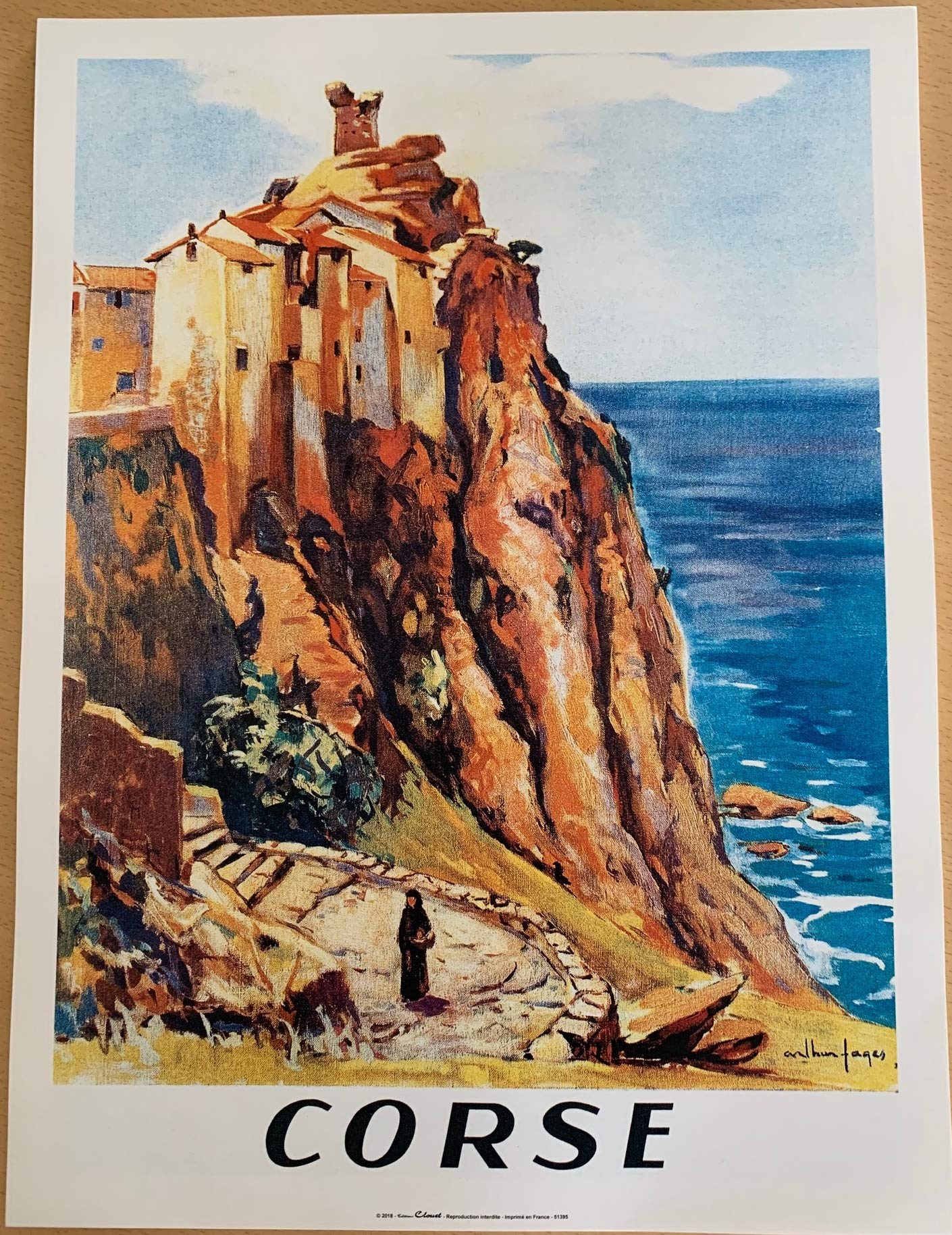 La Corse signée Arthur Fages - Souvenir de voyage en poster 30x40