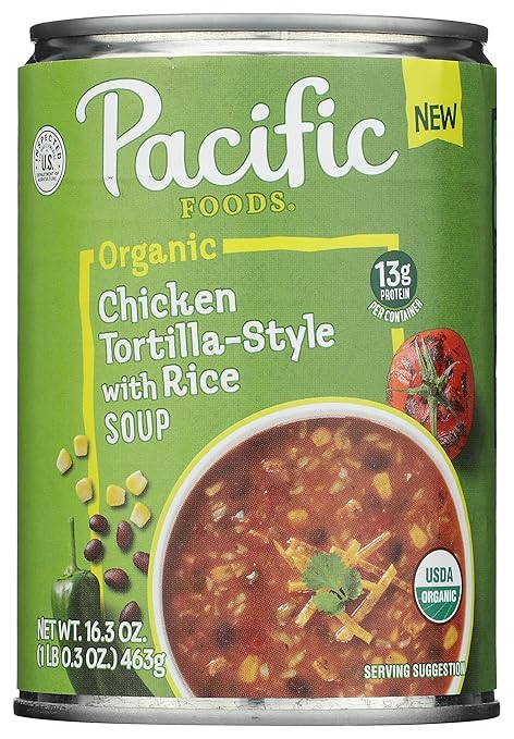 Pacific Foods, Soup Chicken Tortilla Style With Rice Organic, 16.3