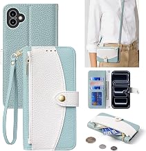 Compatible iPhone 17 Case, Notebook-type, iPhone 17 Case, Shoulder Case, iPhone 17, Smartphone Case, Wallet-type, iPhone 17, Mobile Case, 2-color Patchwork, Cover Shockproof, Magnetic Switch