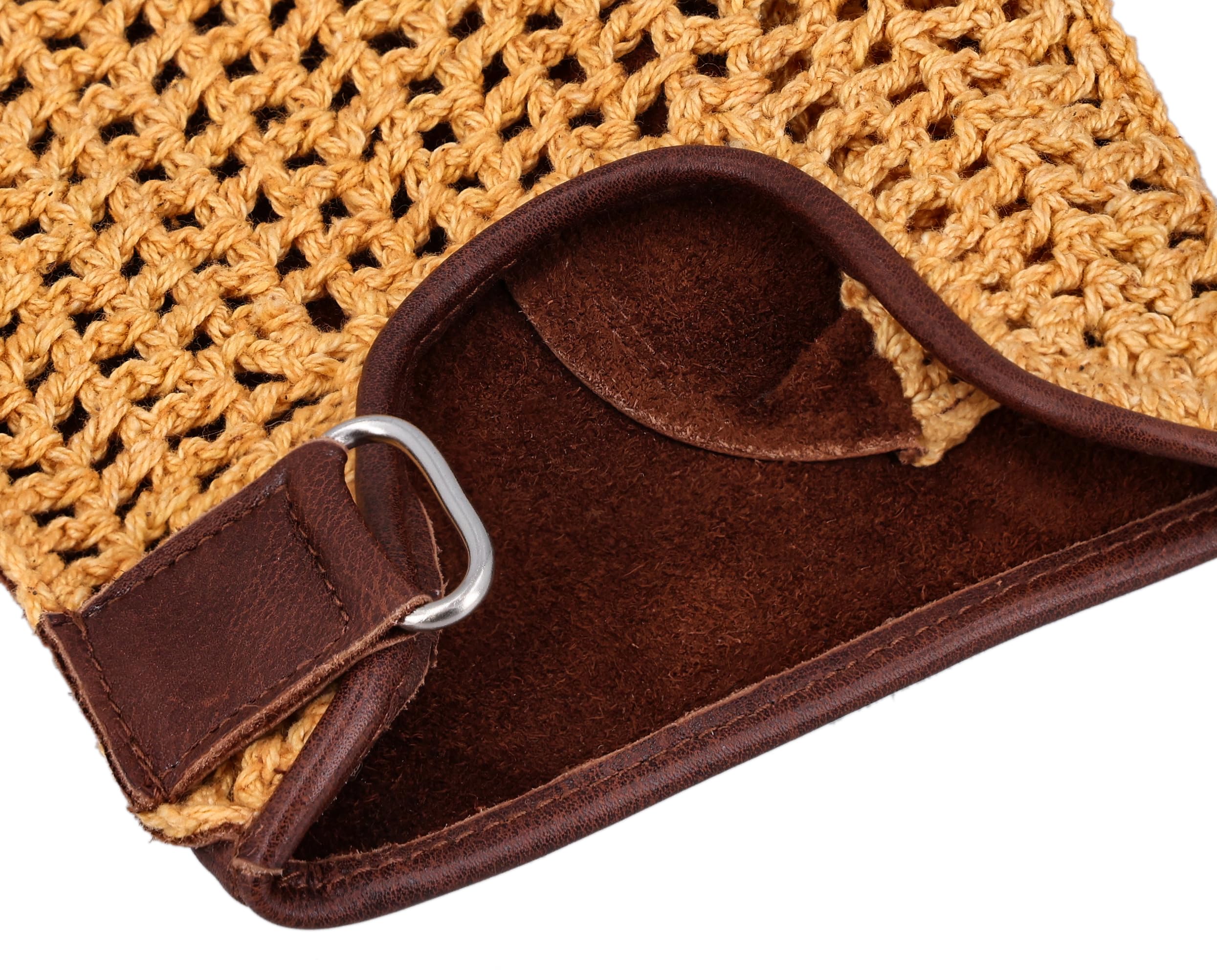 Gusti Leder Lederhandschuhe Maison - Handschuhe Fahrradhandschuhe mit Baumwolldetails Gelb Braun Leder