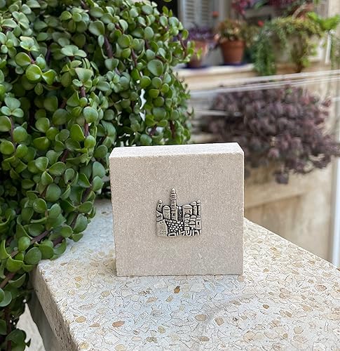 Miniatura 7 de Piedra original de Jerusalén, regalo de Tierra Santa, sello hebreo de Yerushalaim, estampado de metal de la ciudad antigua, auténtico recuerdo de