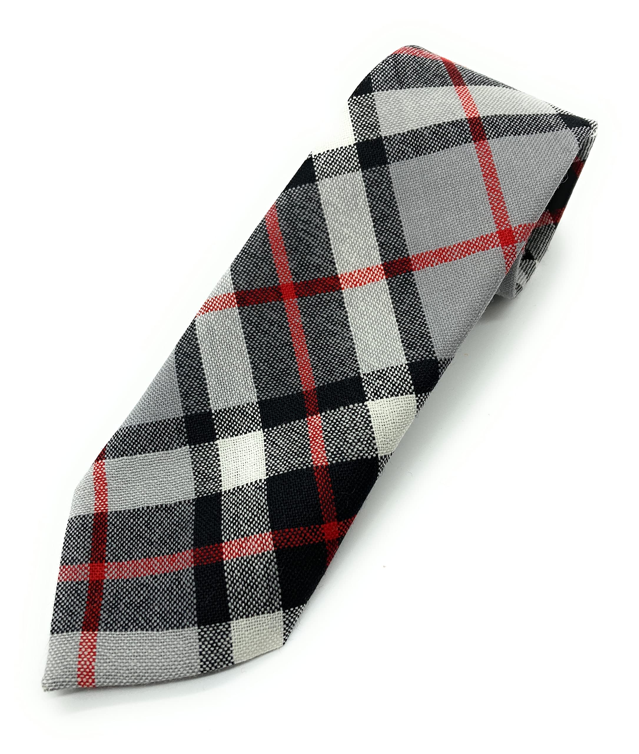 Highland Tweed Men's Grey Pure Wool Thomson Tartan Tie - Made In Scotland