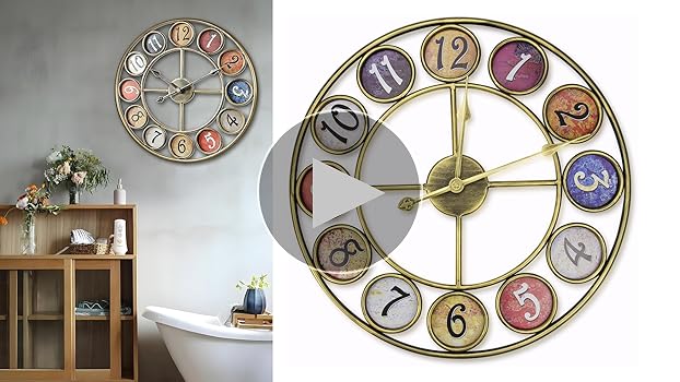 【掛け時計】UNDERPASS HANG CLOCK Amazon.com: Aero Snail Dia 9-inch Retro Style Vintage Wood