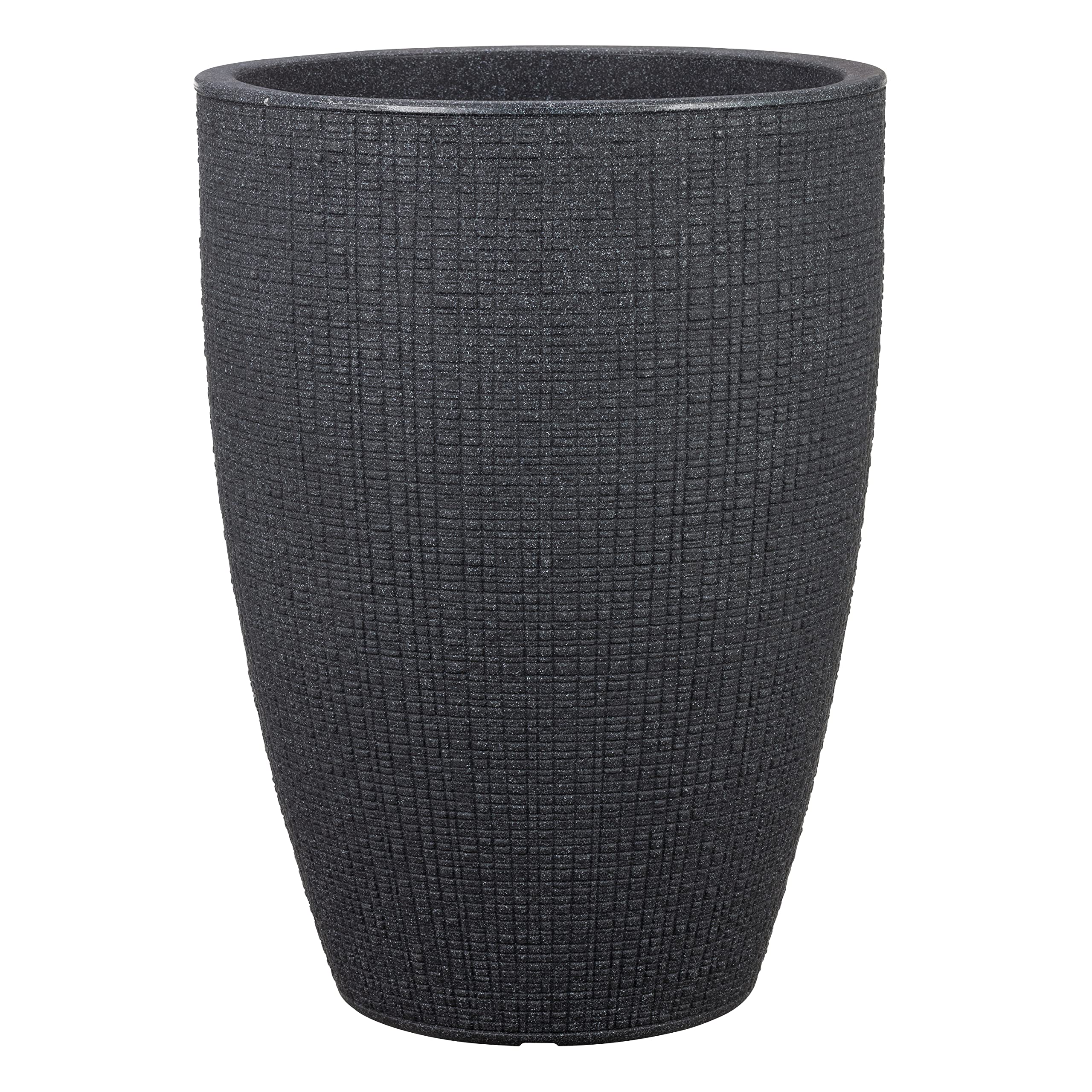 Scheurich Barceo High 54, wysoka donica/doniczka na rośliny, okrągła, kolor: Stony Black, wyprodukowana z tworzywa sztucznego pochodzącego z recyklingu, do użytku na zewnątrz