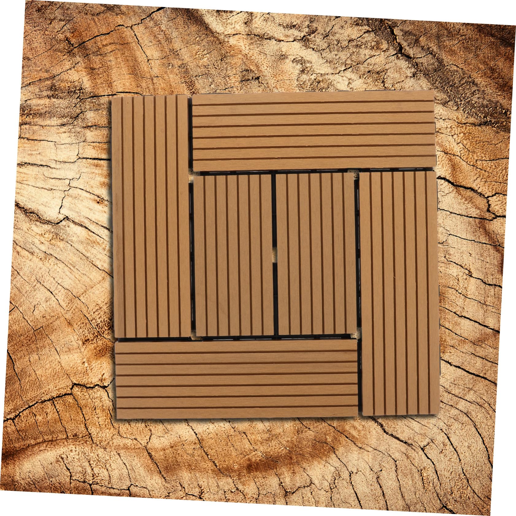 VILLCASE Dalles de Terrasse Clipsables Composite Résistantes Aux Intempéries Antidérapantes pour Balcon Jardin Patio DIY