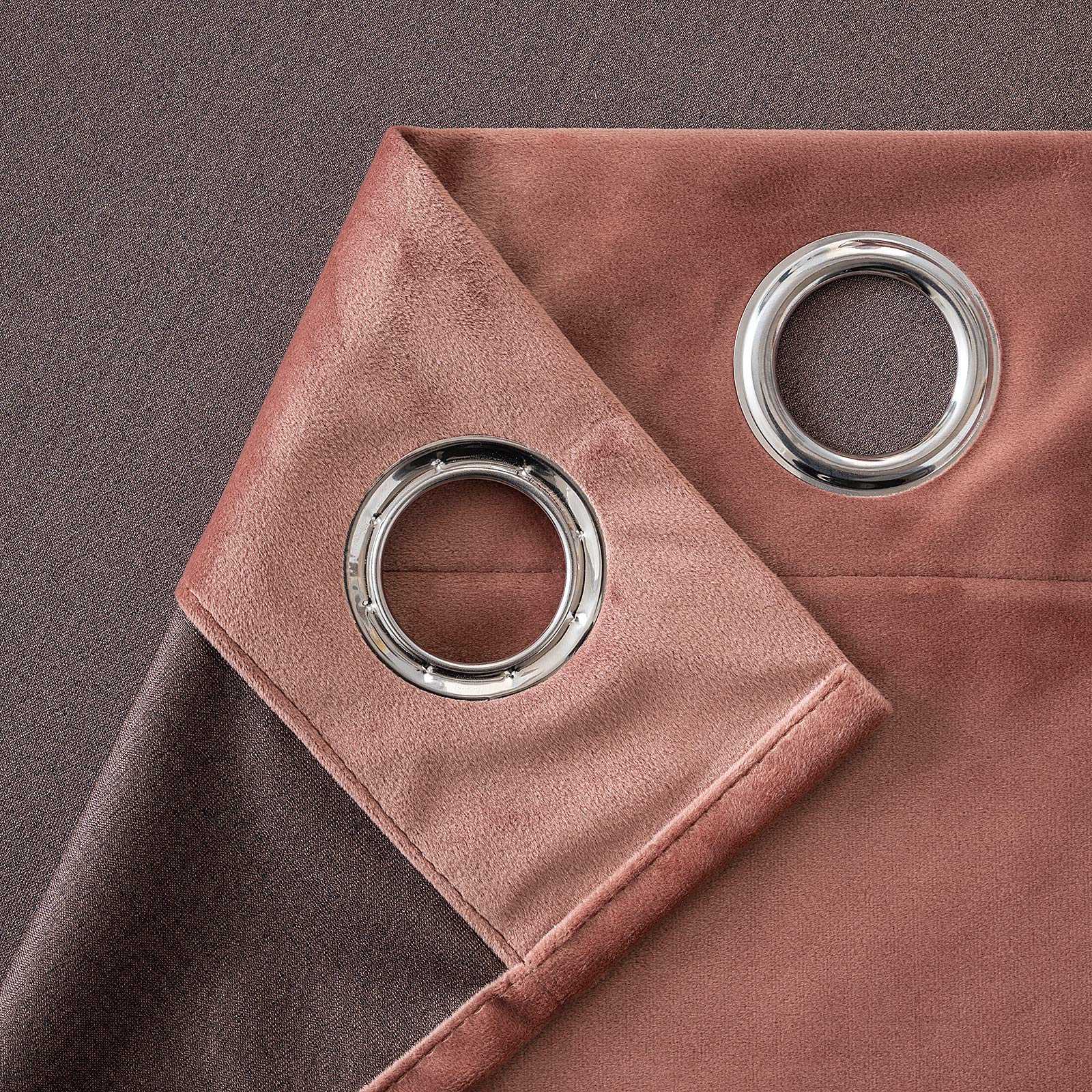 MIULEE Cortinas Terciopelo Rosa Viejo Salon Modernas 2 Piezas, Elegante Cortinas de Terciopelo Suave Semiopacas con Ojales, Cortina Termicas Aislantes Frio Anti Luz Invierno Ventana Cortina Dormitorio