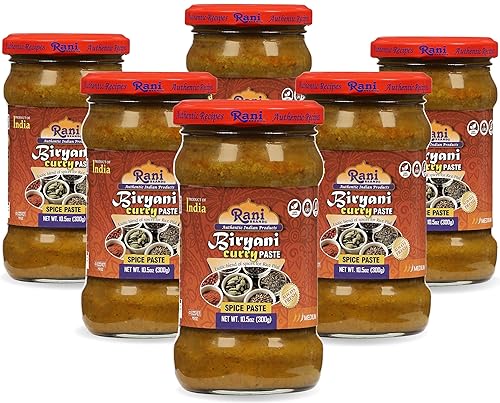 Rani Biryani Masala - Pasta de curry (pasta de especias para platos de arroz indio, Pullao Pilau) 10.5 oz (300 g), paquete de 5 + 1 GRATIS Todo